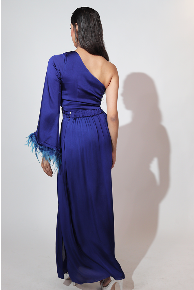 Regal Midnight Feathers-Royal Blue and Teal Colour